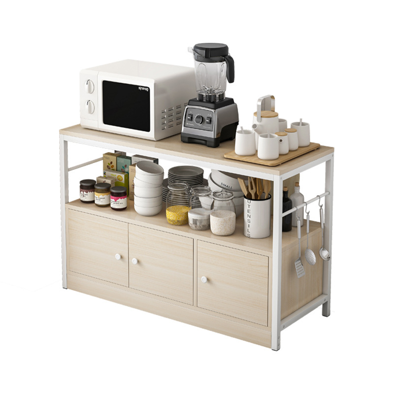 Mesa de cocina simple casa de alquiler mesa de cocina gabinete del hogar mesa de corte de verduras horno de microondas armario multicapa estante de almacenamiento