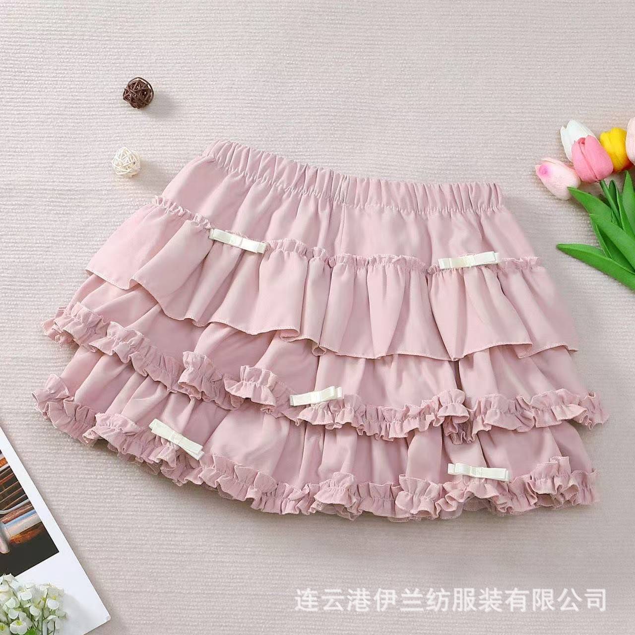 Personalized Fluffy Pumpkin Skirt with Bow, Slimming Lace-Trimmed Sweet Style — detail image 6
