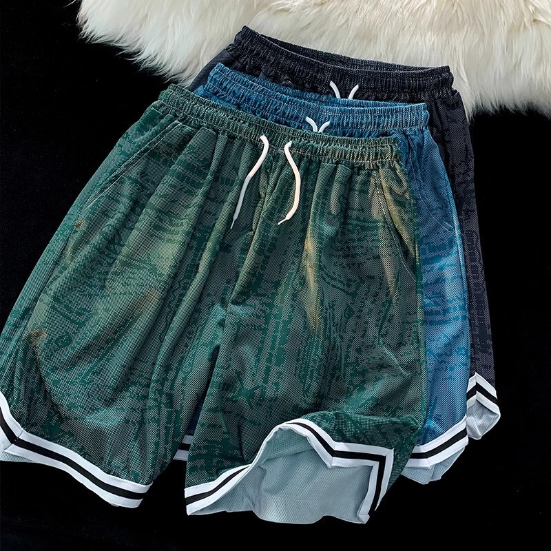Summer Tie-Dye Mesh Sports Shorts Men's Quick-drying 5 Casual All-match Fashionable Loose Five-point Casual Shorts Summer Tie-Dye Mesh Sports Shorts Men's Quick-drying 5 Casual All-match Fashionable Loose Five-point Casual Shorts
