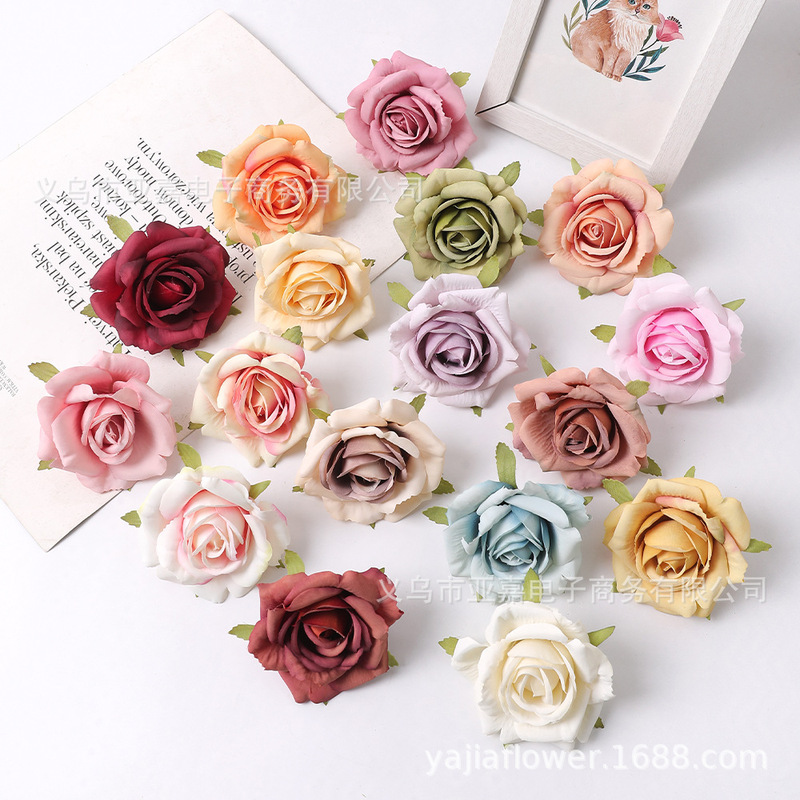 Artificial flower Sirius rose flower head diy handmade wreath material Mori hand-made decorative flower wall background accessories