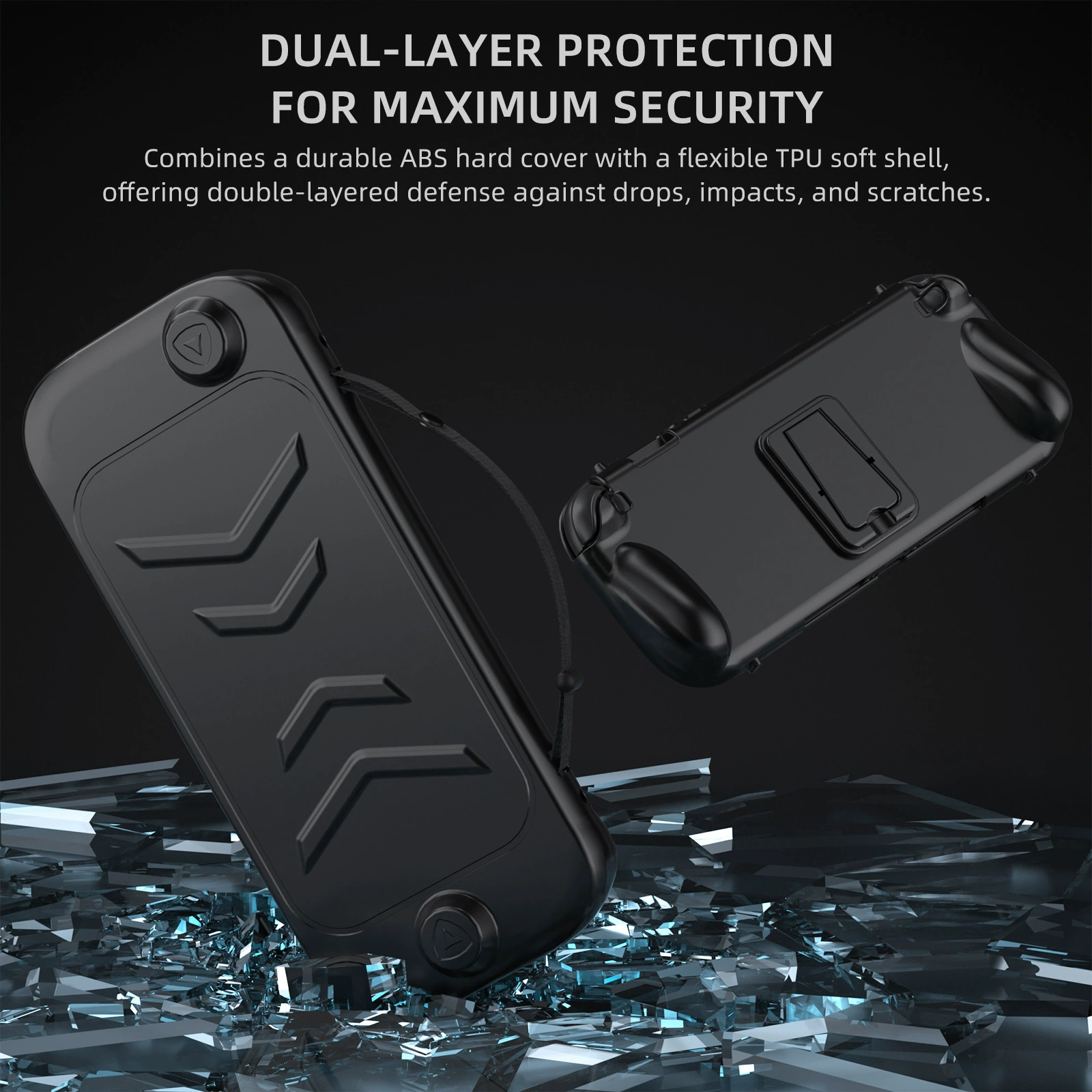 [Полное покрытие TPU чехол для Switch2 с подставкой и съемной крышкой]