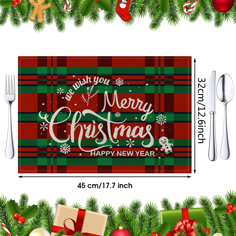 クロスボーダー クリスマス プレースマット コースター コットンとリネンのテーブルクロス リネン断熱マット キッチン テーブルマット 洋食ナプキン Amazon|undefined