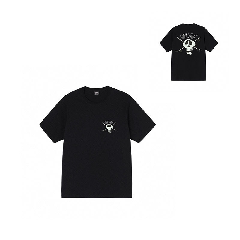 国境を越えた卸売りstyスチュアート黒8クラシック24ss半袖純綿夏ゆるいtシャツ男女同金|undefined
