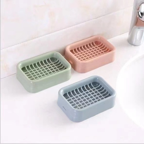 Wholesale wholesale square plastic soap dish creative grid drain soap dish grid double layer soap dish