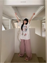 卡通印花韩系短袖T恤女夏季2025新款休闲宽松显瘦慵懒风套头上衣