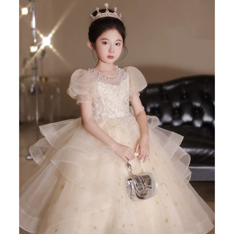 Children's elite evening dress, small princess costume, piano performance costume