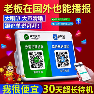 Payment Reminder Audio Qr Code Payment Code Payment Voice Announcer Payment Wireless Speaker Player White