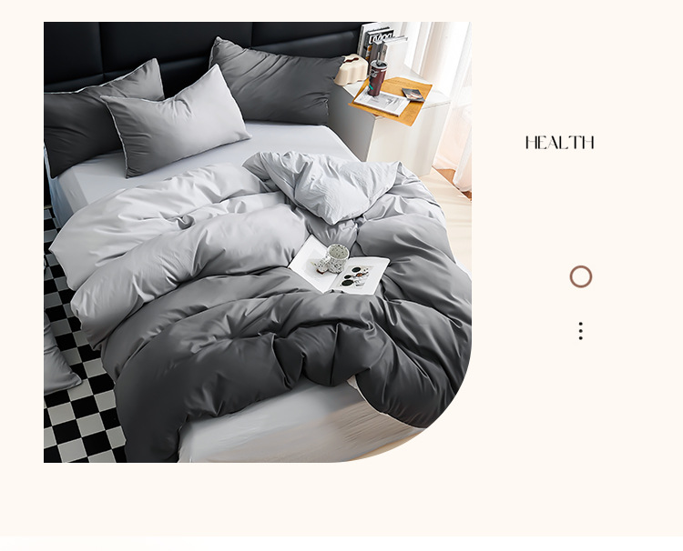 Minimalist Gradient Washed Cotton Duvet Cover Set Four-piece Bedding_voghion.com