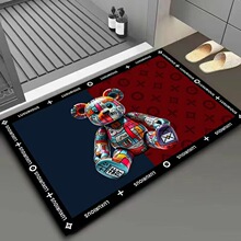 新品創意卡通硅藻泥門墊防滑吸水浴室地墊衛生間廚房橡膠軟腳墊