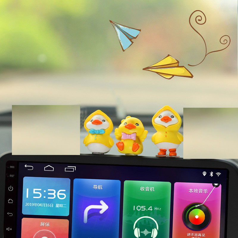 Dios coche en línea rojo coche interior centro de la consola suministros de decoración Celebridad en línea decoración del coche creativo lindo pequeño pato amarillo femenino