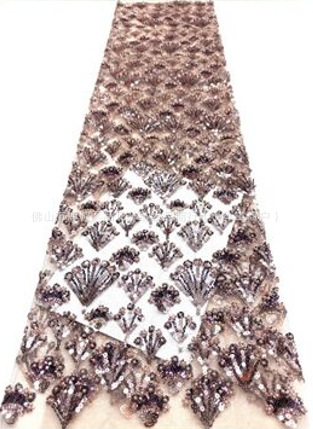 Fabricante nuevo pequeño ventilador de bollo de tela de encaje de alta calidad francesa vestido de boda cena tela de moda