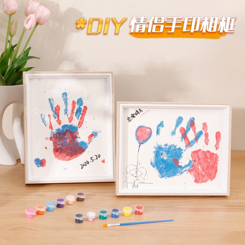 Wholesale Couple DIY Handprint Photo Frame for Boyfriend Girlfriend Birthday Gift Anniversary Valentine's Day Picture Frame
