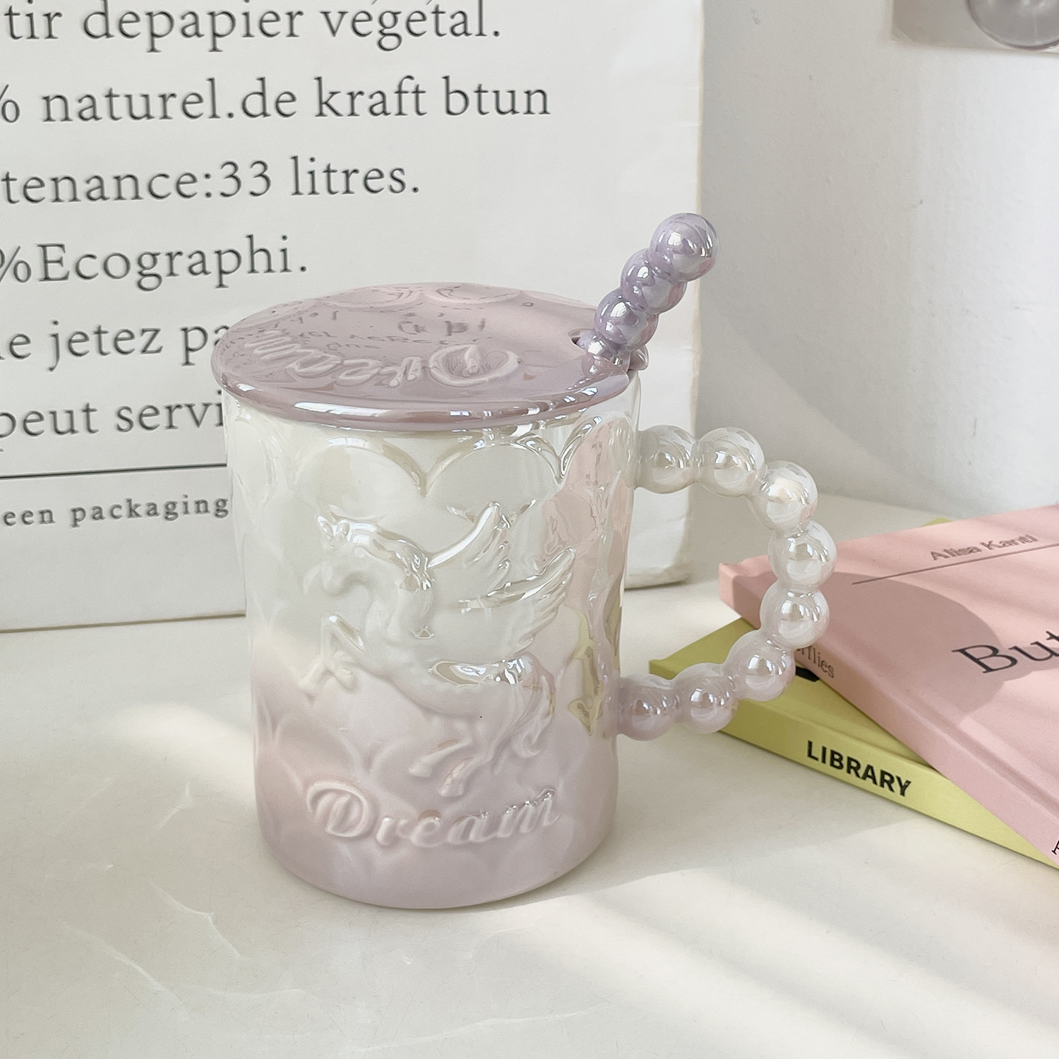 Taza de cerámica con cubierta con cucharas ins de viento taza de agua de alta calidad de la pareja taza de café de oficina