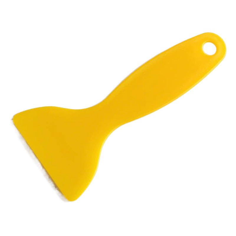 Инструмент для нанесения автомобильной пленки, утолщенный пластиковый скребок с защитой от царапин, инструмент для предотвращения пузырьков и подъема краев, специализированный инструмент для улучшения внешнего вида швов, маленький желтый скребок.