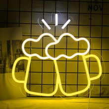 网红街酒吧啤酒Cheers霓虹灯LED装饰灯酒吧餐厅墙装饰广告氛围灯
