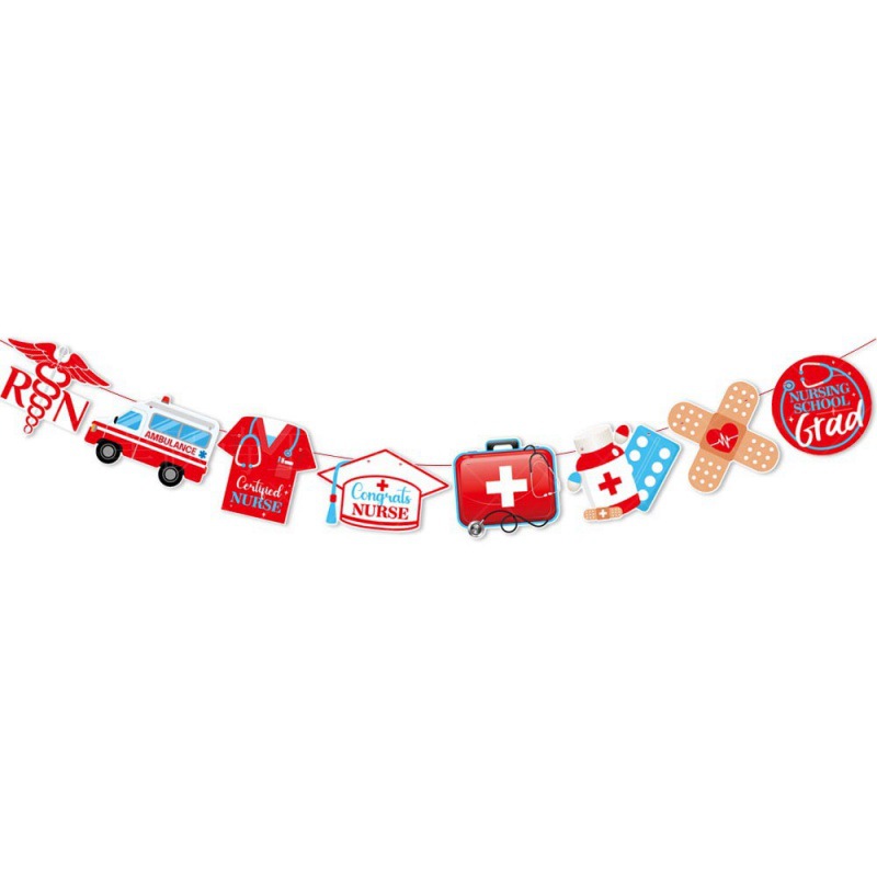 Nuevo doctor enfermera graduación ceremonia decoración tire bandera espiral etiqueta enfermera festival graduación temporada decoración traje