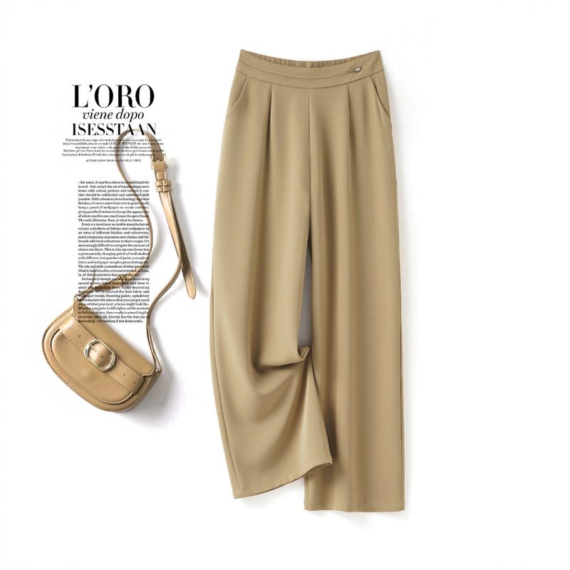 Cross-Border Hot-Selling 2026 Summer Khaki Straight-Leg Pants New Casual Pants Versatile Commuting Casual Summer Long Pants Plus Size