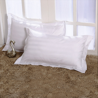 Duantiao pure cotton hotel Linen pillow case hotel Cotton Pure white Satin pillowcase Flower random