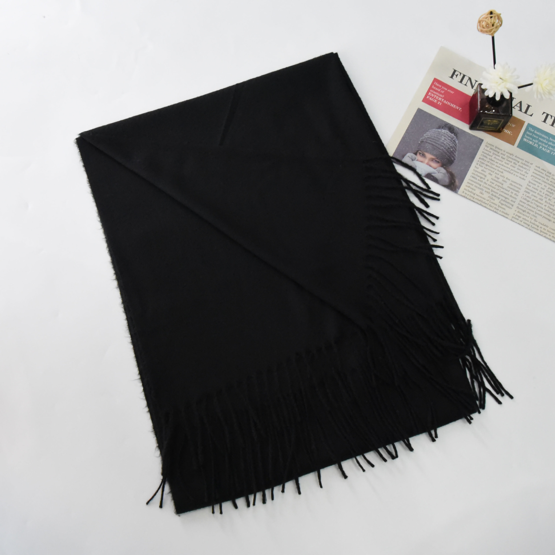 Bufanda de Color Sólido de Invierno de Haohao Clothing para Estudiantes y Parejas, Chal Grande de Estilo Coreano, Cálido, Suave y Versátil.