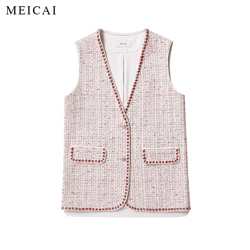 Exquisite tailoring "Ruby" old money style tweed vest, wool blend mid-length layered Chanel-style vest Exquisite tailoring "Ruby" old money style tweed vest, wool blend mid-length layered Chanel-style vest