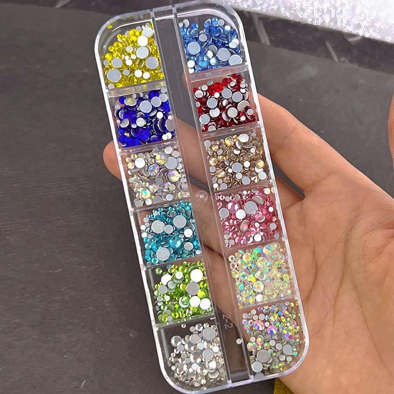 그리드 12개 [크고 작은 혼합 컬러 다이아몬드]