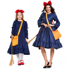 儿童演出服小魔女巫cosplay连衣裙女童 万圣节琪琪写真亲子服装