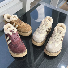 真皮高帮阿甘鞋女2025春季新款复古德训鞋女鞋厚底增高百搭小白鞋