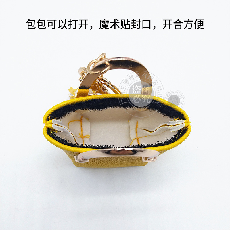 Llavero para mujer, bolso, colgante, joyería, mini monedero de almacenamiento de cuero lindo europeo y americano