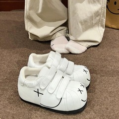 丑萌大头内增高面包鞋女2025年新款魔术贴百搭运动小白鞋休闲板鞋