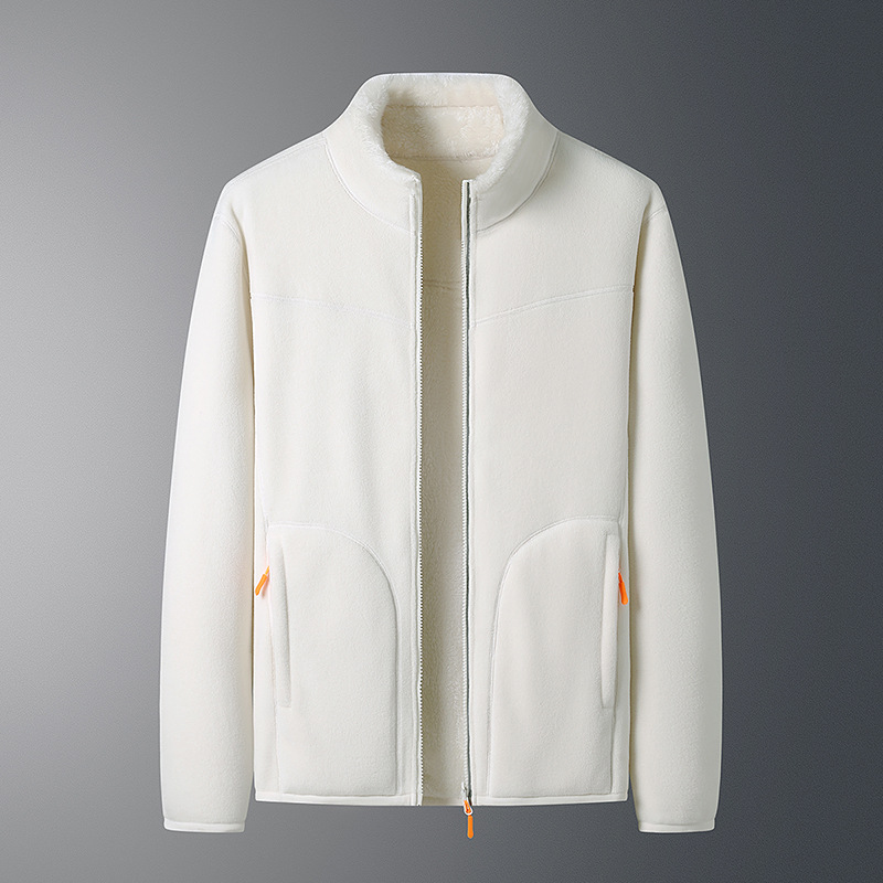 Chaqueta de lana para hombres y mujeres forrada de lana engrosada suéter de doble cara chaqueta de pareja de lana polar chaqueta de pareja de doble cara desgaste al por mayor