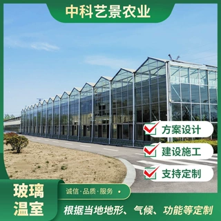 智能玻璃温室定制 可配套通风遮阳种植系统适配果蔬育苗花卉大棚