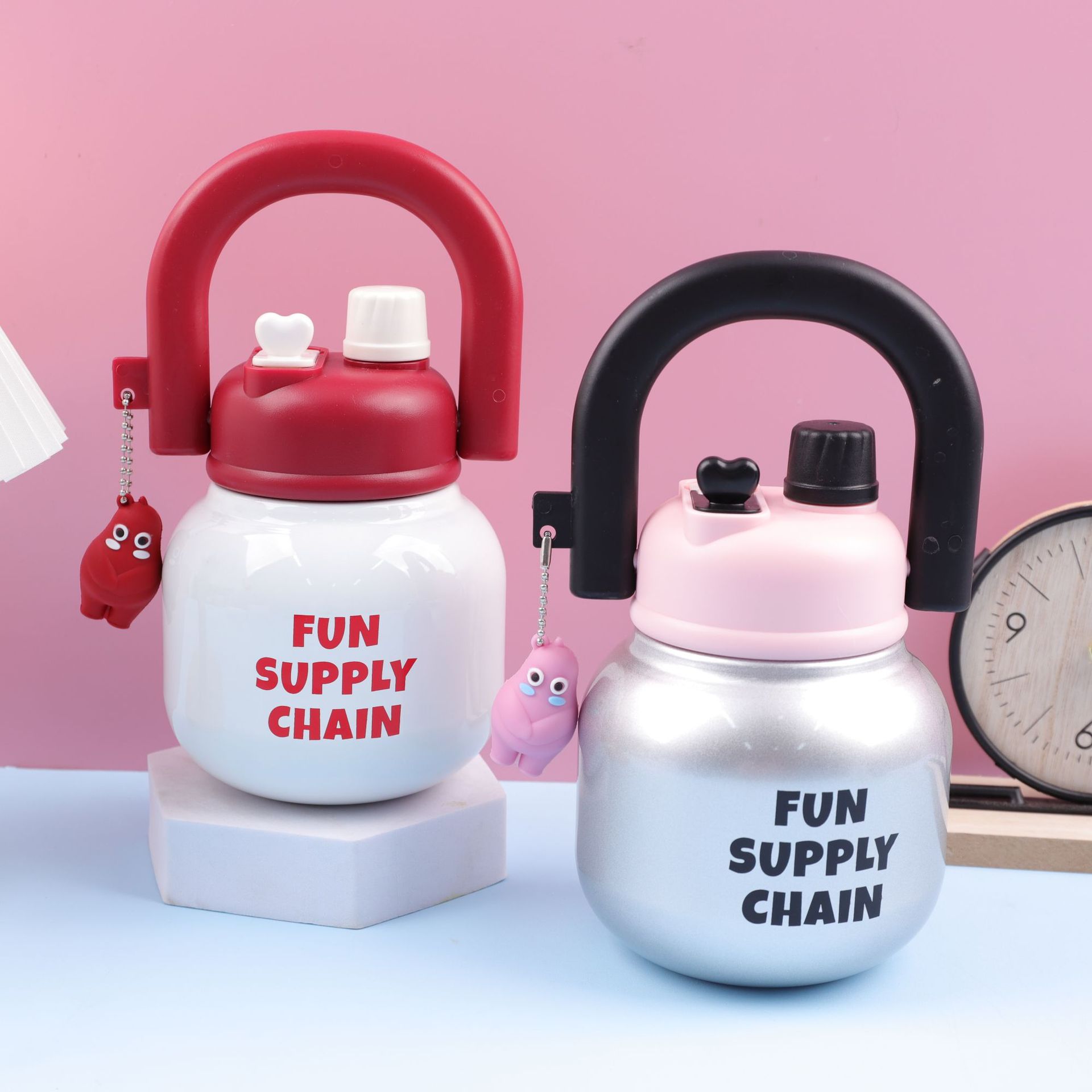 Nuevo 304 taza de acero inoxidable de alto valor facial, taza de agua de gran capacidad, taza de agua doble al por mayor