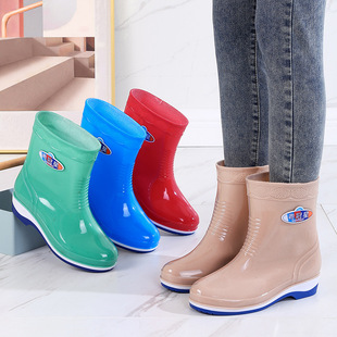 2025���pvc����ˮЬ��Ͳ�ڱ���ĥϴ܇Ůʽ��ˮ�zЬ������Ь����