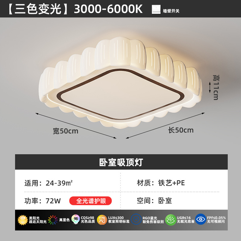 Luz de techo de la sala de estar francesa 2026 nueva cálida y simple protección de los ojos creativa lámpara de pasillo rectangular 461L