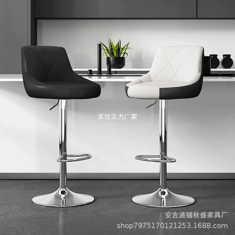 Современный простой барный стул, высокий стул, домашний барный стул со спинкой, стул для кассира, стул для стойки регистрации, подъемный барный стул, стул