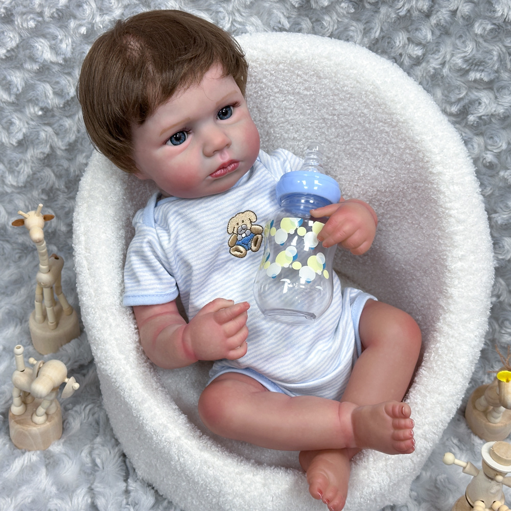 20 pulgadas muñecas de ojos abiertos de simulación de goma blanda pura pintada a mano muñeca transfronteriza renacida juguetes intercambiables