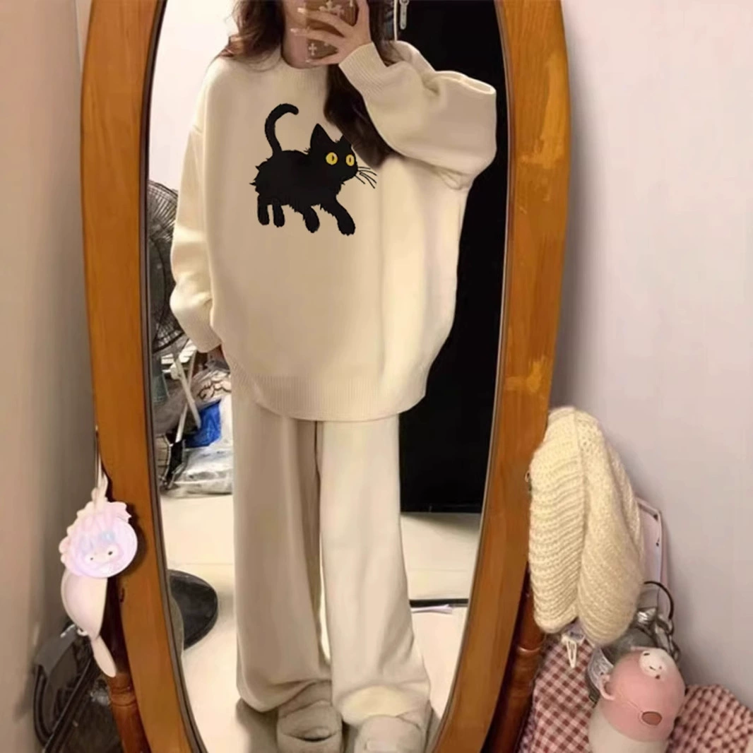 Продвинуто чувство носить нежный ветер молоко fufu мягкий клейкий большой размер свободный осенью и зимой