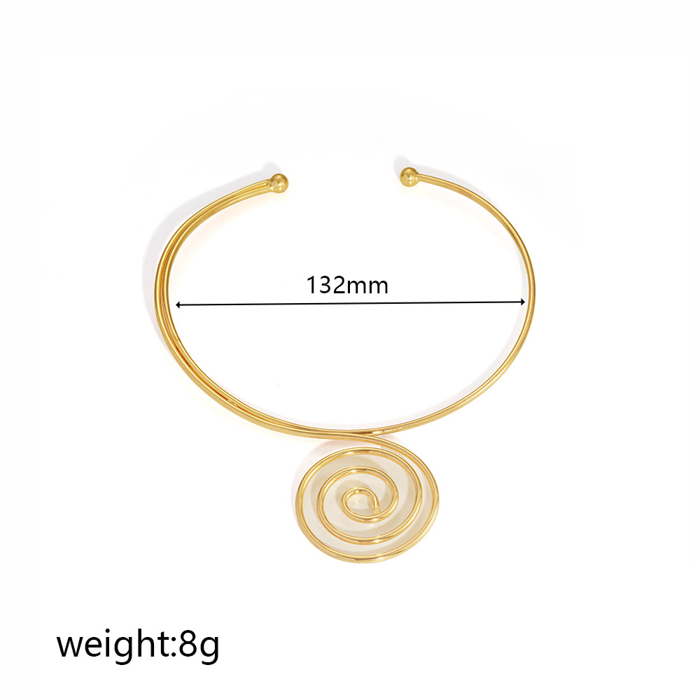 Europa y América sensación de diseño minimalista de acero inoxidable personalidad joyería india collar collar al por mayor