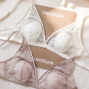 Sexy lingerie lace small bra thin French rabbit ears summer seamless girl triangle cup live cross-border