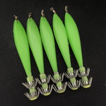 夜光鱿鱼钩 吹筒钩墨鱼钩夜钓小鱿鱼钩荧光鱼形钩锚钩假饵钩