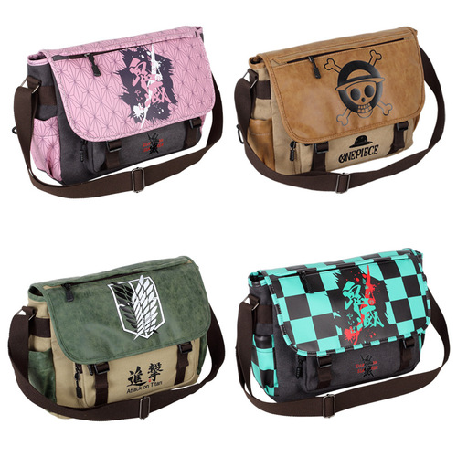 Animation peripheral shoulder bag Attack Naruto Demon Slayer: One Piece Tokyo Totoro canvas shoulder bag