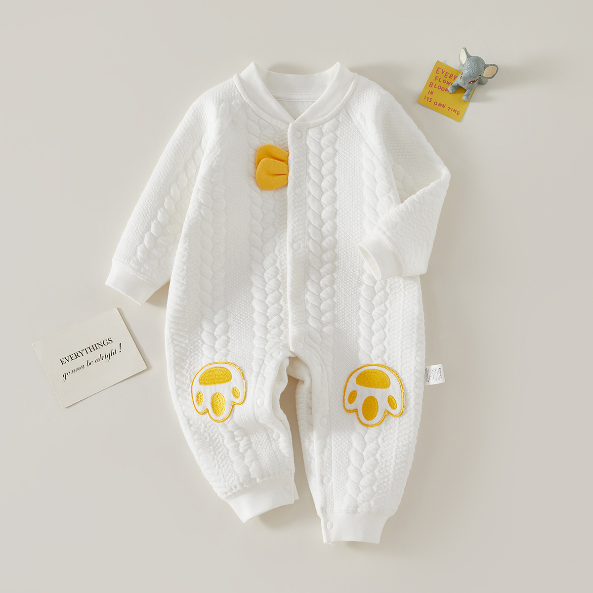 Baby Jumpsuit Spring and Autumn Pure Cotton Cotton Newborn Thermal Underwear Winter Baby Clothes Climbing Clothes Pajamas