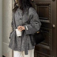 《长期有货》2025秋冬立领高级宽松慵懒加厚中长款双面羊毛大衣