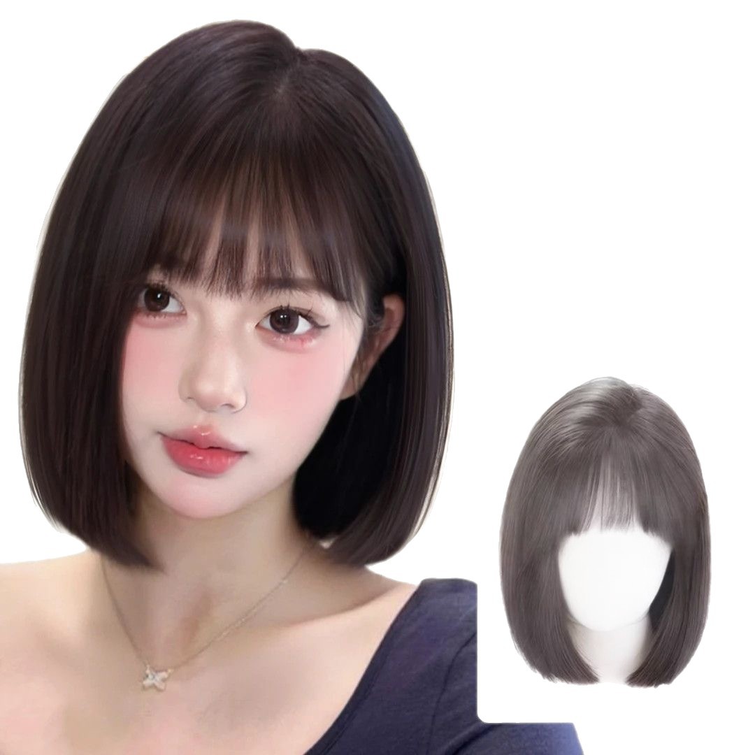Parochňa Connie [Bob Cut] Štýlová ľahká a tenká všestranná parochňa na celú hlavu pre ženy, prirodzená a znižujúca vek