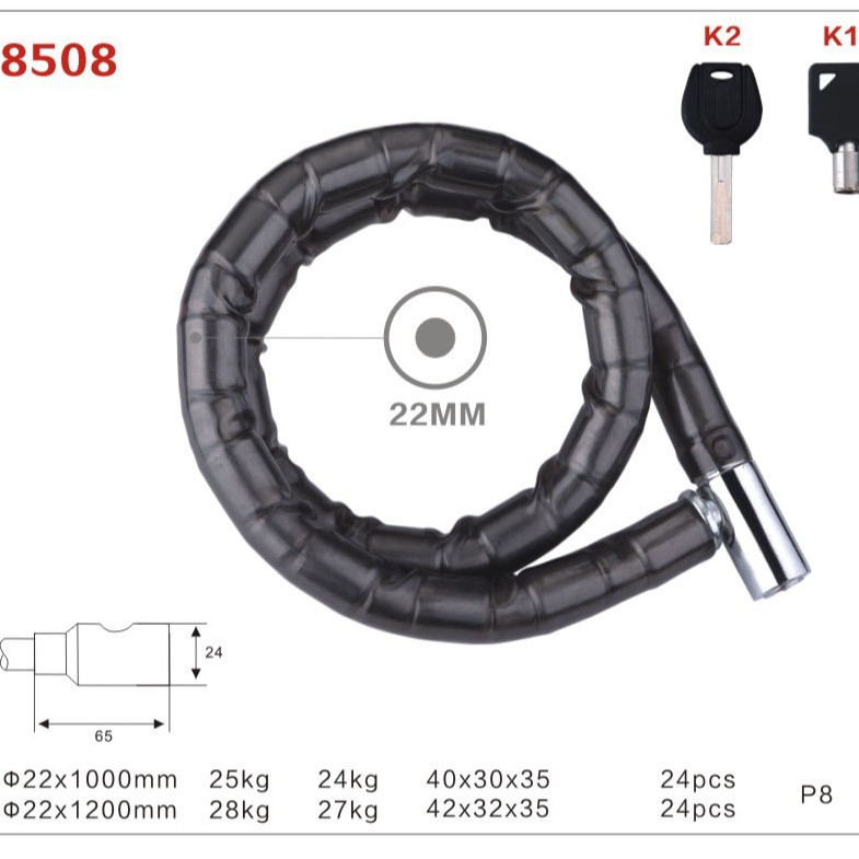 Cerradura antirrobo cerradura articulada cerradura de puerta cerradura de motocicleta cadena cerradura llave cerradura exportación fábrica personalizada cadena C al por mayor