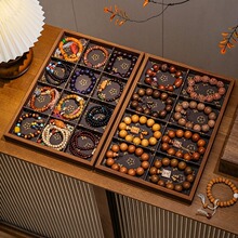 胡桃木文玩手串收纳盒木质手链饰品手镯珠宝核桃首饰盒专用展示盘