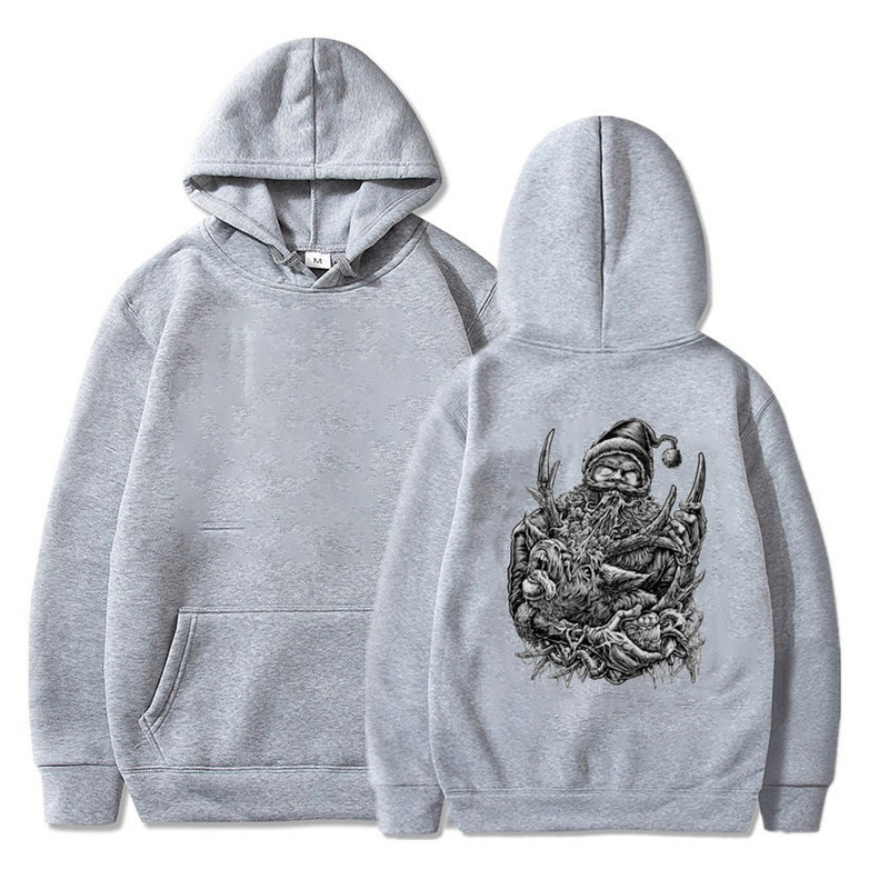 Autumn Hoodies Zombie Santa Claus Personalized Printed Fleece-Lined Loose Hooded Sweatshirt