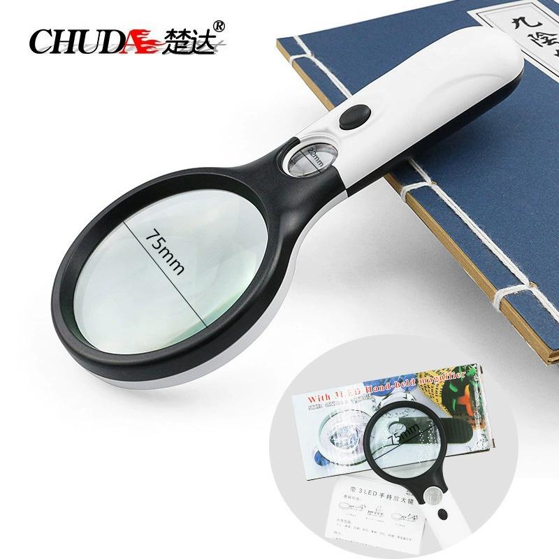 Chuda 3lED лампа признательность увеличительное стекло для чтения 4 вида цветов опционально 6902AB мать 45X двойное зеркало 75 мм