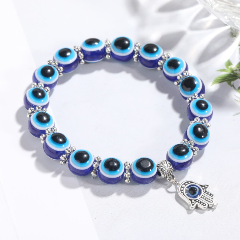 15g Weight Bracelets Classification 1 Piece Quantity Holiday, Daily Occasion Beaded Material Devil's Eye Pattern Unisex Gender Knitting Design Casual Style Casual Devil's Eye Beaded Knitting Unisex Bracelets 无