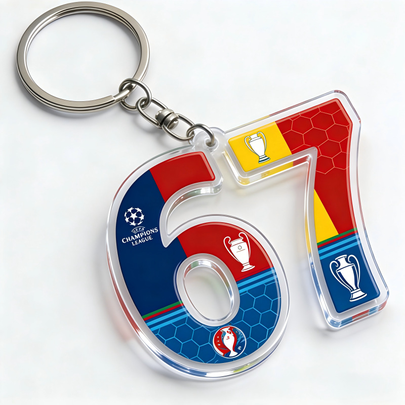 Colgante 2026 Copa del Mundo de Fútbol 67 llaveros acrílico 2D mochila colgante regalos colgante de copa